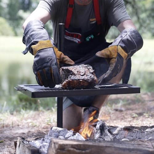 GameMaker Open Fire Cooking Grill – Portable Campfire Grill for Open Flame Cooking, Firepits, Outdoor Fire Rings & Camping...