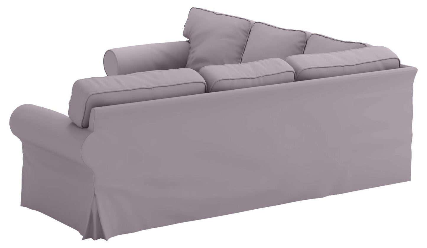 Heavy Duty Polyester Sofa Cover Only Replacement Compatible with IKEA Ektorp 3 Seat Sofa, Loveseat, Armchair, Sectional Corner, Chaise or Footstool Ektorp Slipcover (Light Gray Polyester 2+2)