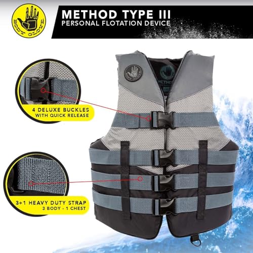 Body Glove Unisex Life Jacket for Adults, USCG and Transport Canada Approved Life Vest, Type III PFD, Lightweight, Great f...