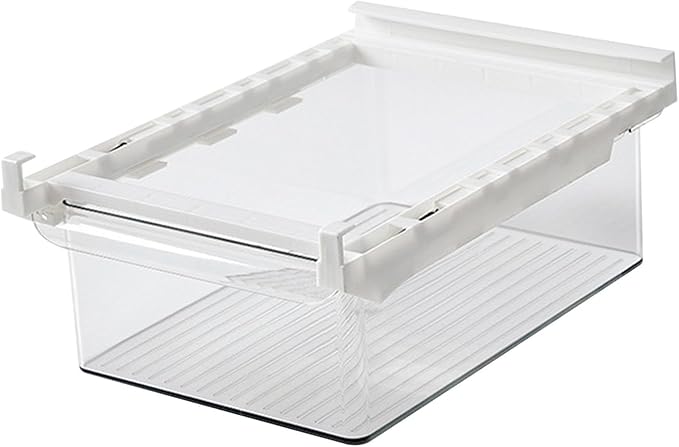 Refrigerator Drawer Organizer Clear PET Fridge Organizer Bin Pull Out Shelf Holder Storage Box for Eggs Fruits Vegetables Drinks
