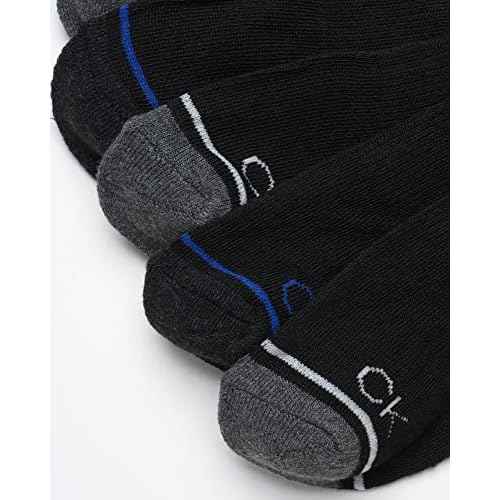 Calvin Klein Mens Quarter Socks - 6 Pack Breathable Cushion Athletic Quarter Length Ankle Socks for Men for Running & Workout