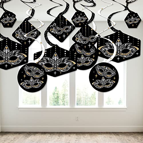 Big Dot of Happiness Masquerade - Venetian Mask Party Hanging Decor - Party Decoration Swirls - Set of 40