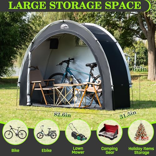 Happy Travel Bike Storage Tent Shed, Outdoor Waterproof Bicycle Covers Shelter with Window for 2/3/4/6 Bikes,Oversized Out...