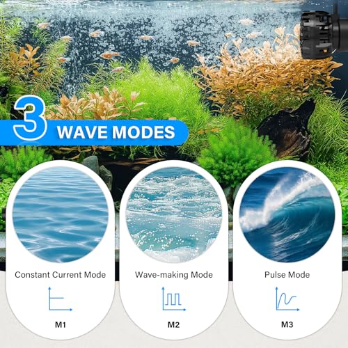 hygger Aquarium Wave Maker for 5-10 Gallon Fish Tanks, Adjustable DC Power Heads for Aquarium with Controller, Aquarium Ci...