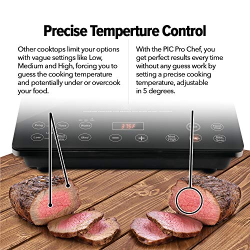 Nuwave Pro Chef Induction Cooktop, NSF-Certified, Commercial-Grade, Portable, Powerful 1800W, Large 8” Heating Coil, 94 Te...