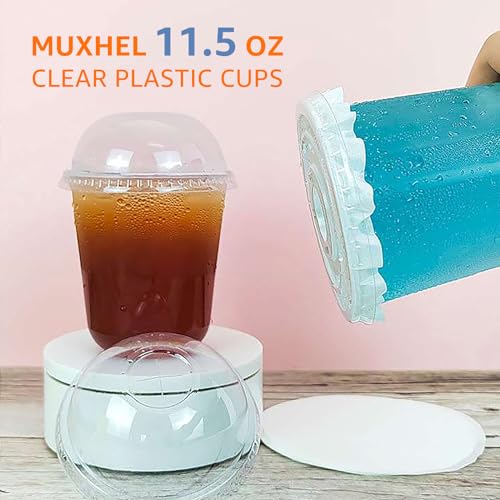 MUXHEL 200 Pcs 12 oz Clear Plastic Cups, Plastic Stemless Wine Glasses Disposable, Crystal Wine Cups Suitable for Cocktail...