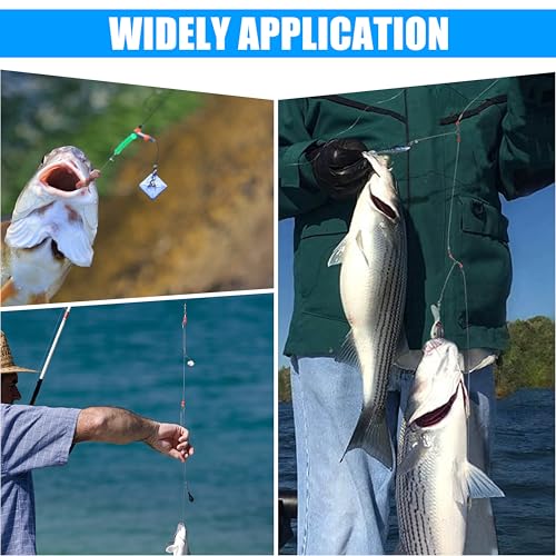 Saltwater Surf Fishing Tackle Kit - Saltwater Surf Fishing Rigs Include Wire Leader Pyramid Sinker Weight Bass Casting Sin...