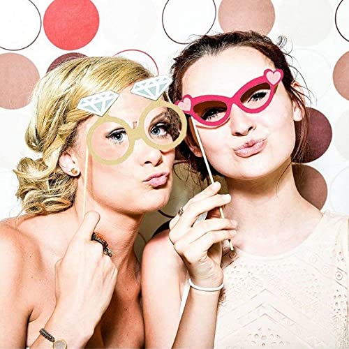 Blue Panda Wedding Photo Booth Props - 72-Piece Assorted Floral Cardstock Set, 3 x 2 to 10 x 7 in - Bridal Shower & Bachel...