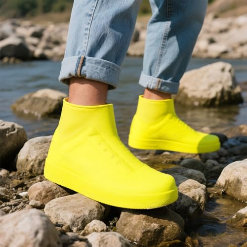 Waterproof Shoe Covers,Reusable Rain Boot Covers,Non-Slip Shoe Protector Overshoes Sand Control with Stretch Fit and Anti ...