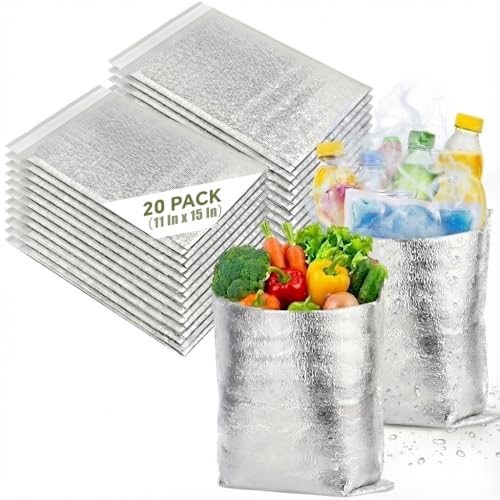 Smilco Reusable Insulation Bags Thermal Box Liners Metalized Box Liners Lunch Food Shopping Bag Insulated Lining Waterproo...