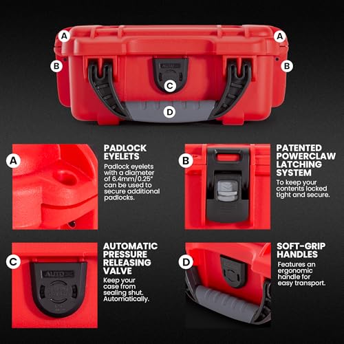 NANUK 903 Waterproof First Aid Box Empty – Durable, Medical First Aid Organizer Case, IP67-Rated, Dustproof, Impact-Resist...
