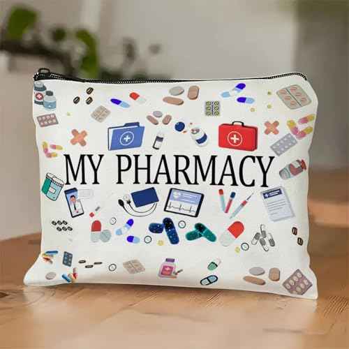 Medicine Storage Pouches, Makeup Bag for Travel - Zipper Cosmetic Storage Bag with Vibrant Designs, Multi-Use Functionality (Gift for Birthdays, Graduation, Christmas) (Style I)