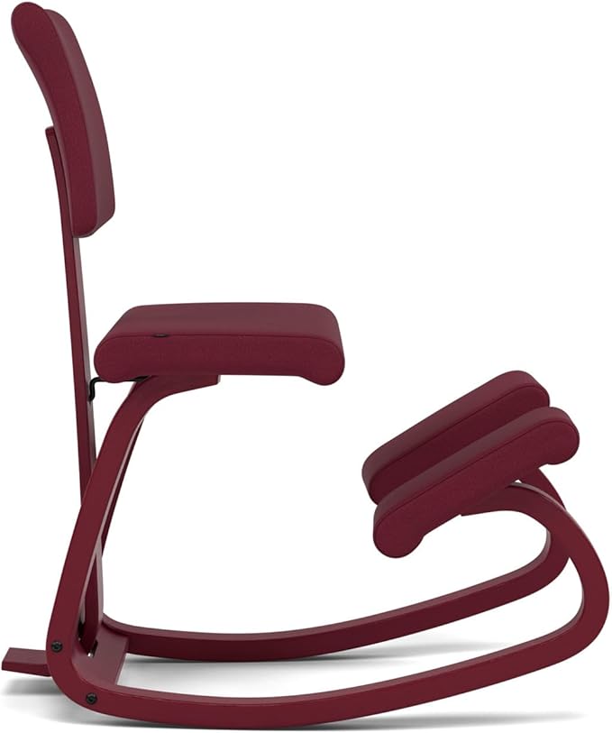 Varier Variable Plus Ergonomic Kneeling Chair with Backrest Monochrome Plum| Active Sitting Posture Support Home Office Desk Chair | 10 Year Guarantee