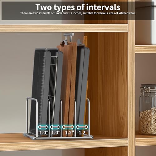 LAEMYFYRE Cutting Board Holder Stand, Chopping Board Organizer Rack with 304 Stainless Steel, Cookie Sheet Storage Organiz...