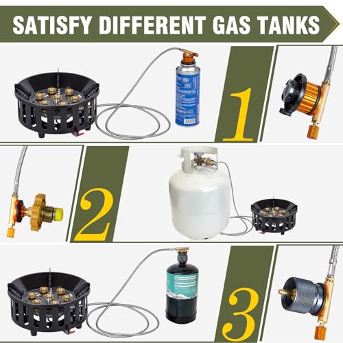 Bestfire Propane Burner, 72,000 BTU Single Burner Gas Stove for Outdoor Cooking, Windproof Camping Stove with Piezo Igniti...