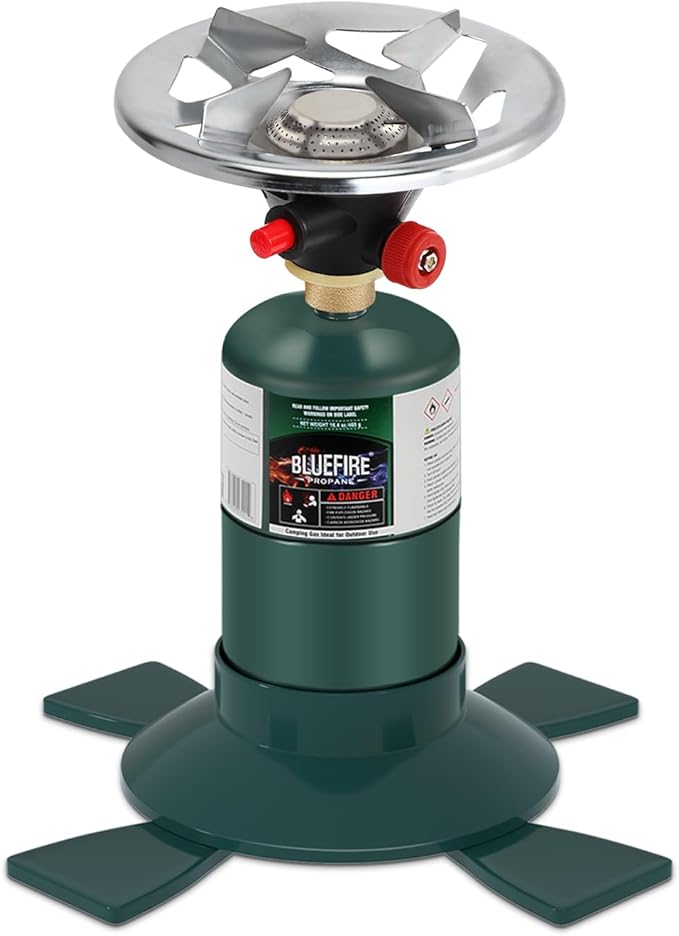 KOMAN Camping Stove Propane, Single Burner Propane Stove,Portable Stove,Propane Burner Camping with Button Starter,10000BT...