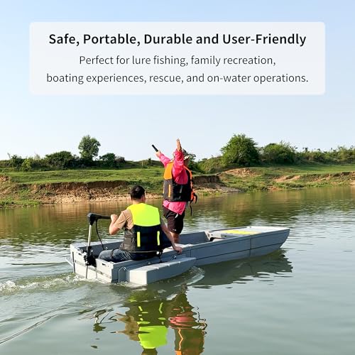 Artigree Fishing Boat, Folding Pontoon Boat, Fits in Car Trunk – Portable Modular Kayak, Seats 2-6, Motor-Ready, Sturdier ...