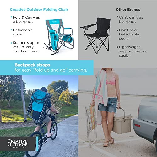 Creative Outdoor Collapsible Folding Rocking Director Chair | Camping Picnic Beach & Patio