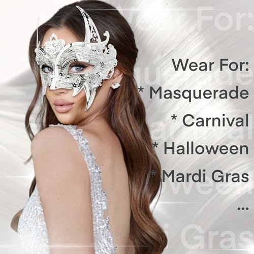 ARK Survivor Women's Sparkling Rhinestone Masquerade Mask She-Devil Mask Fancy Party Masquerade Ball New Years Mardi Gras