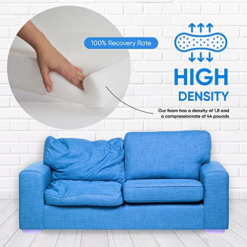 AK TRADING CO. AK-Trading Upholstery High Density 2" Height x 24" Width x 72" Length-Home or Commercial Use Seat Replacement Cushion-Made in USA Foam