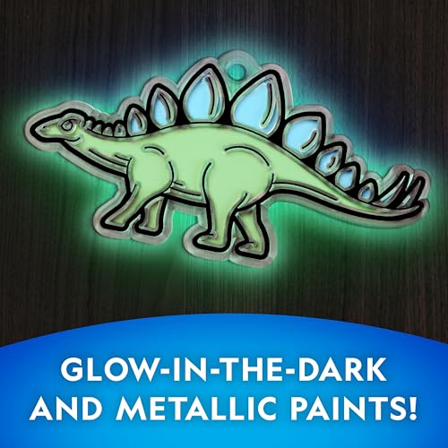 National Geographic Kids Stained Glass Kit - Glow in The Dark Dinosaur Toys, Kids Arts and Crafts Set, Window Sun Catcher...