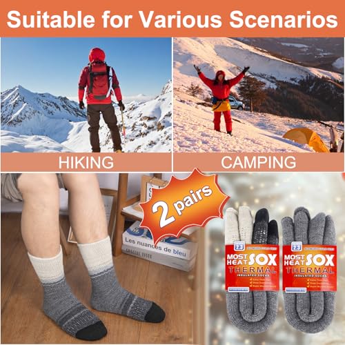 Thermal Socks for Men, Winter Warm Socks Mens for Cold Weather Extreme Temperatures