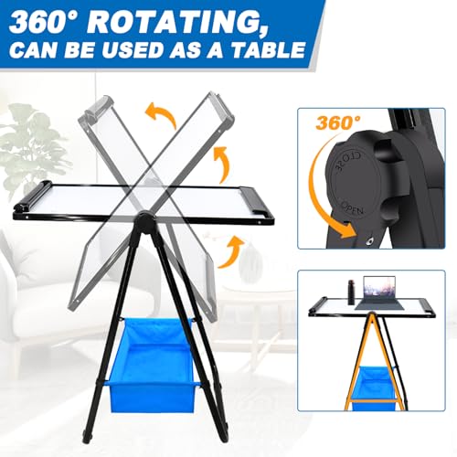 Dry Erase White Board with Stand Double Sided 28"X20" Magnetic U Standing Easel Whiteboard, Height Adjustable & 360° Rotat...