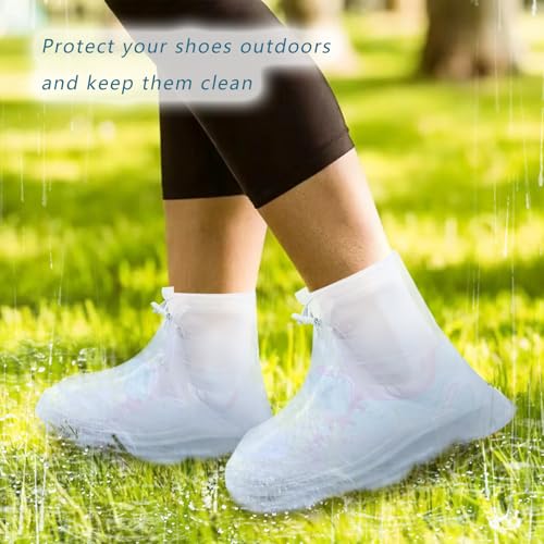 ZVSLGVZ Rain Boot Waterproof Shoes Covers, Sand Control Non-Slip Shoe Cover Galoshes, PVC Rubber Sole Reusable Rain Snow B...
