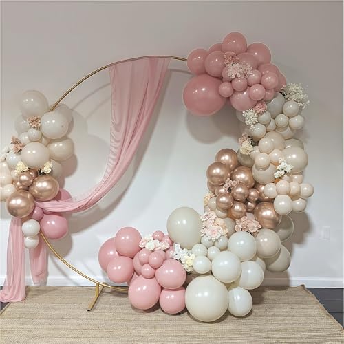 Nude Dusty Pink Balloons Set, 60Pcs 12 Inch Retro Blush Pink Apricot Helium Balloon with Beige White Champagne Gold Latex ...