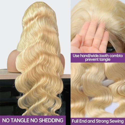 20Inch 613 Blonde Wig Human Hair 180% Density 13x6 Body Wave Lace Front Wigs Human Hair Glueless Wigs Pre Plucked With Baby Hair (20 inch, 613 Blonde Wig)