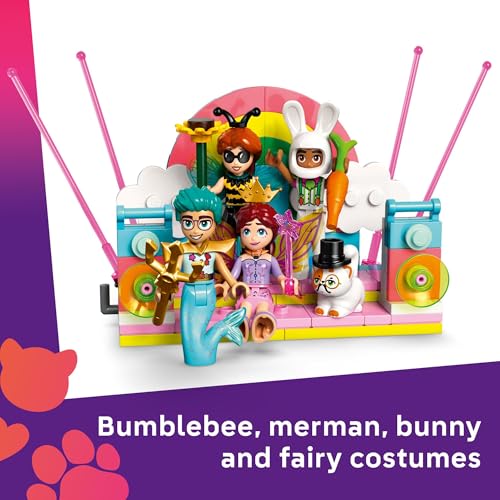 LEGO Friends Costume Party with Unicorn & Fairy Pretend Play Building Toy - Interactive Storytelling Playset with Cat and ...