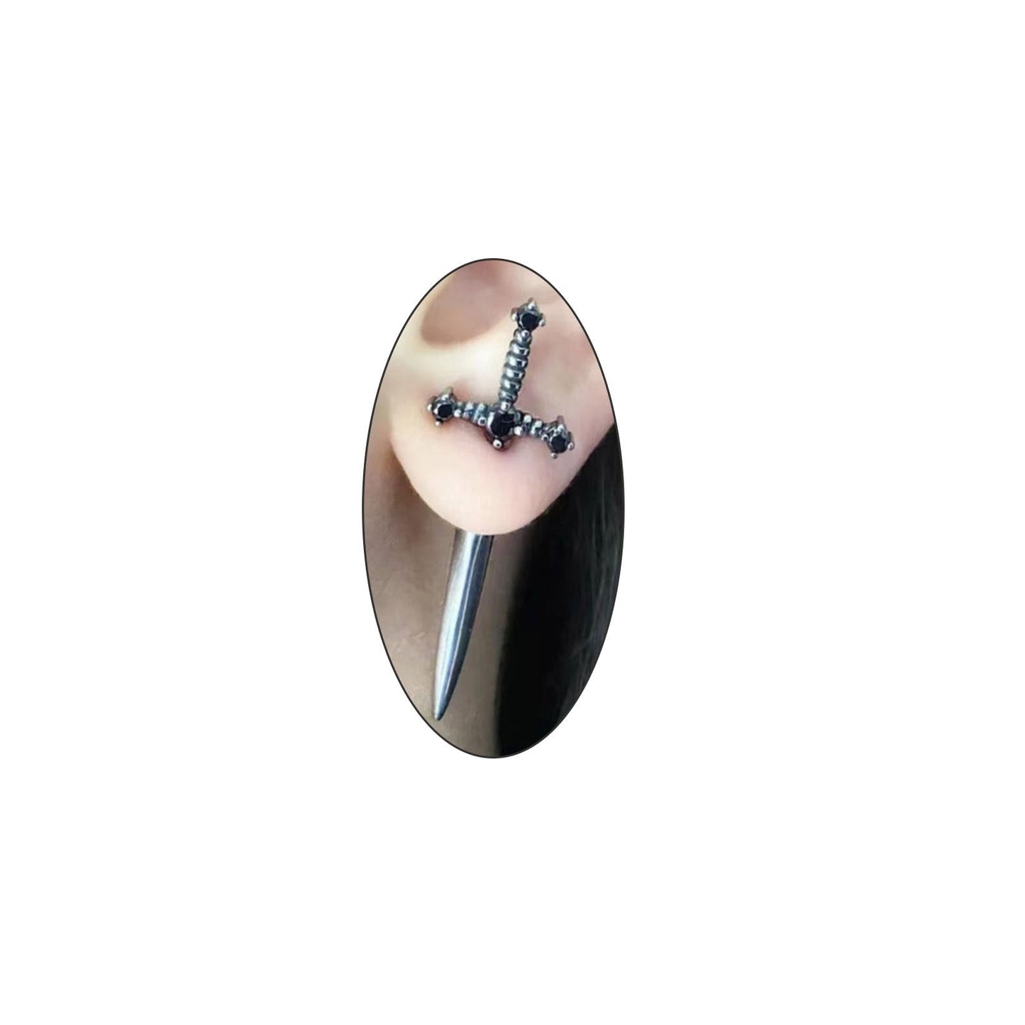 Cute Animal Earrings for Women, Goth Snake Stud Earrings Unique earrings Jewelry Halloween Punk Gothic Accessories (Silver Sword)