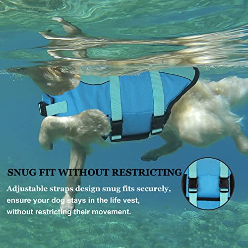 Dogcheer Dog Life Jacket, Cute Shark Dog Life Vest for Swimming Boating with Superior Buoyancy and Rescue Handle, Adjustab...