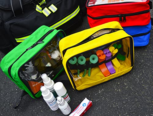 Lightning X Products Premium Color Coded Organizer First Aid Kit Accessory Pouches - Extra Large - Zippered Bag With Trans...
