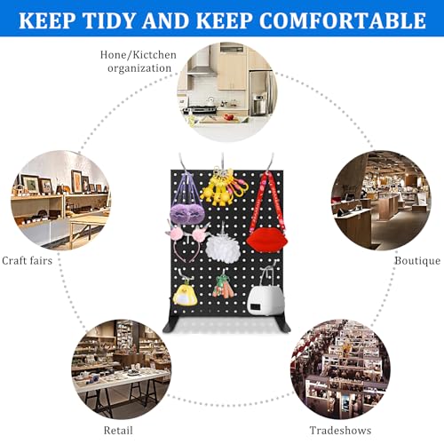 Uppcasir Pegboard Display Stand with 10 Hooks for Craft Shows, Metal Jewelry and Key Ring Retail Display Racks for Selling...