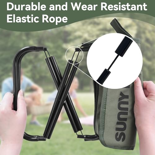 BOLGRLONG Portable Foldable Backpack Stool, Portable Chair Ultralight Collapsible Stool with Carry Bag for Outdoor Campin...