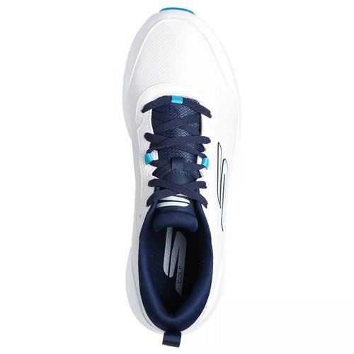 Skechers Men's Max Fairway 4 Lightweight Spikeless Golf Shoe, White/Navy, 11 Wide