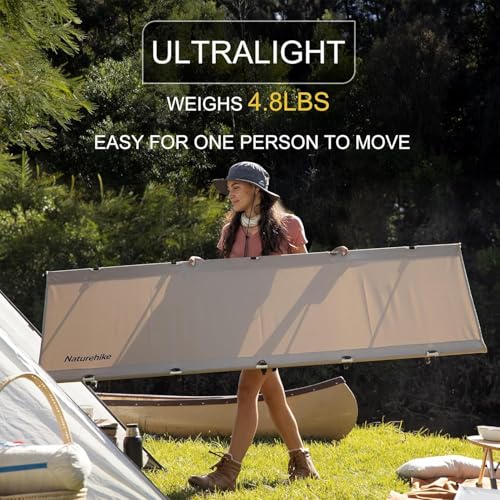 Naturehike Ultralight Camping Cot, Easy to Assemble Folding Tent Cot, Compact & Protable Camping Bed for Camping, Mountain...