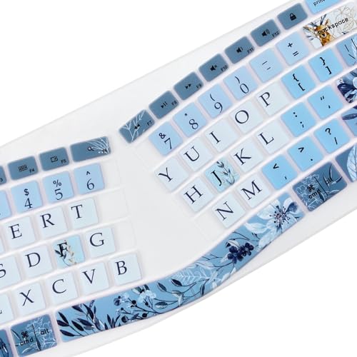 Sanfulin Silicone Keyboard Cover Skin for Logitech Ergo K860 Wireless Ergonomic Keyboard US Layout, Logitech K860 Accessor...