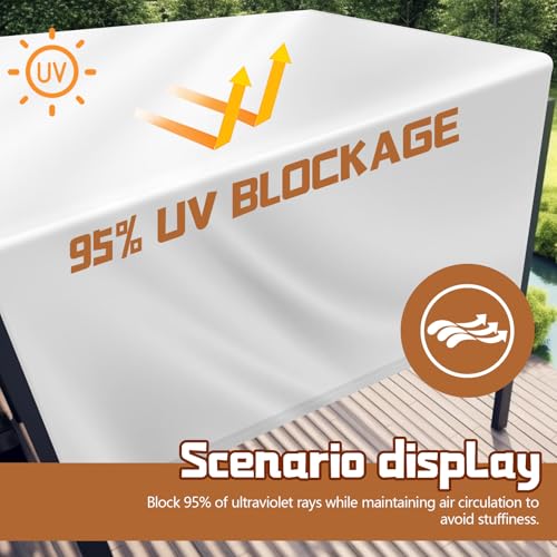 Wowangce Universal Pergola Replacement Canopy Outdoor Canopy Shade Cover Waterproof Shade Top Cover for Outdoor Patio Porc...