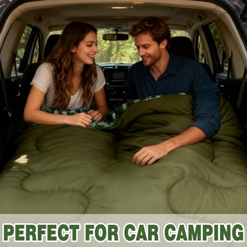 WKFAMOUT 0 Degree Double Sleeping Bag for Adults Queen Size 2 Person Sleeping Bag for Cold Weather with Compression Sack f...