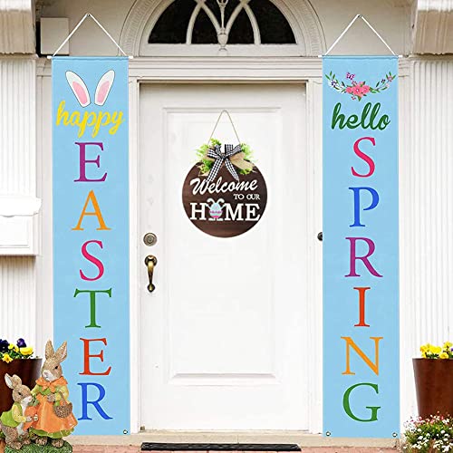 Interchangeable Welcome Sign for Front Door with 4 Seasonal Wreaths and 14 Changeable Icons, Farmhouse Front Door Signs, D...