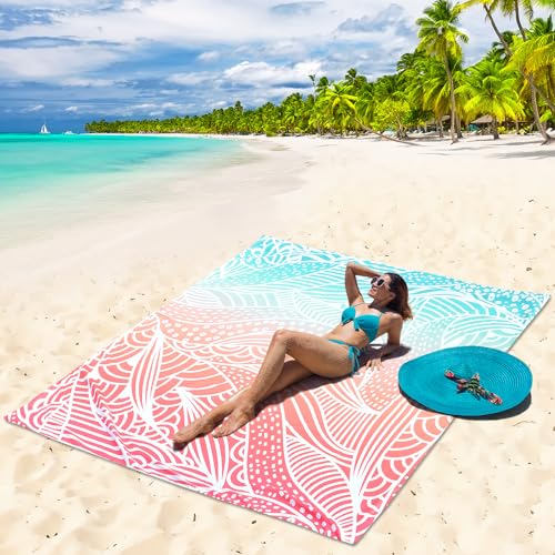 AISPARKY Beach Blanket Waterproof Sandproof Lightweight Durable Compact Sand Free Beach Mat for Beach Festival Travel Camp...