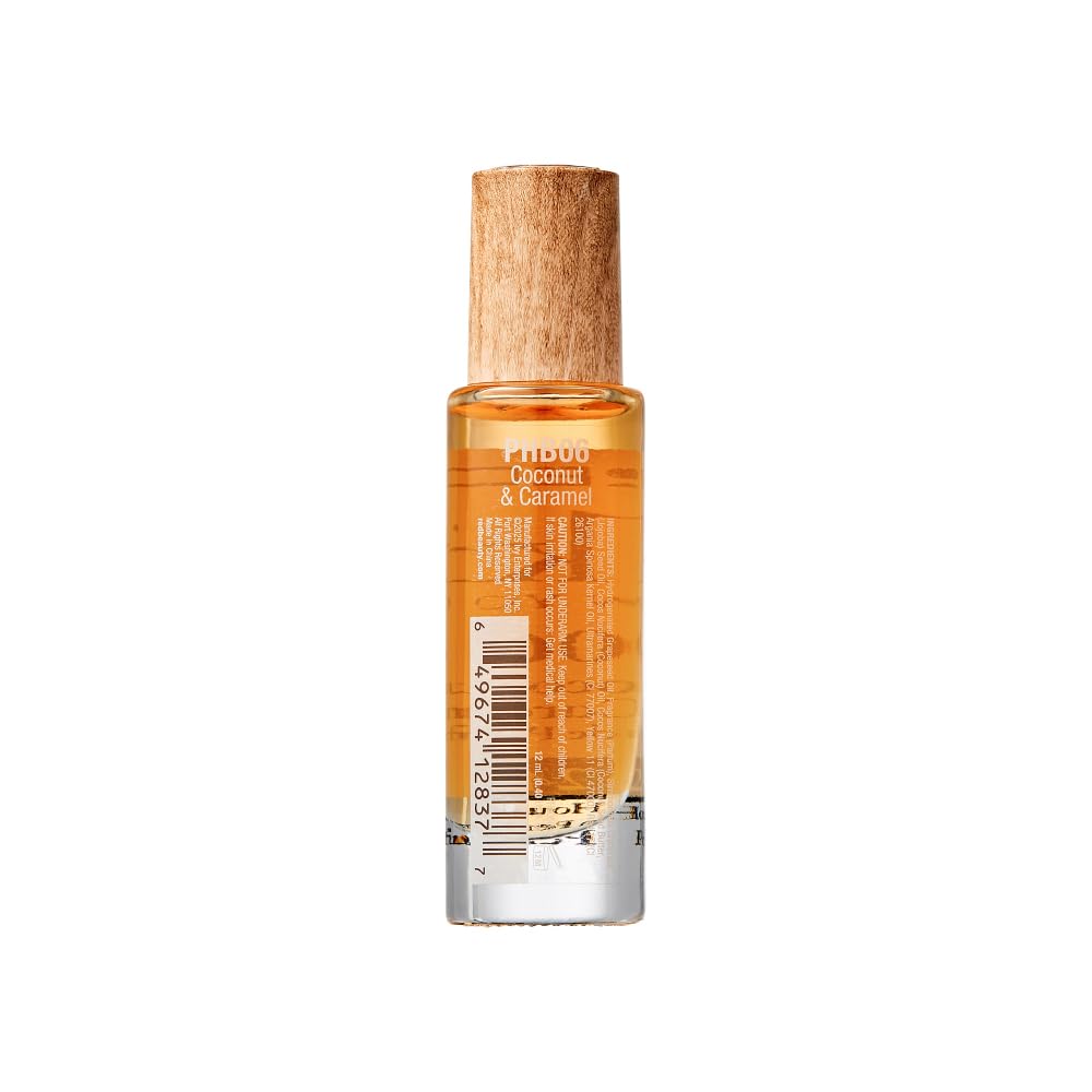 EL:KISS Roll On Perfume, Coconut & Caramel Eau de Parfum 12mL (.40 Fl Oz), Hydrating & Long-Lasting, Alcohol-Free & Mineral Oil-Free, Infused with Jojoba, Argan & Coconut Oil