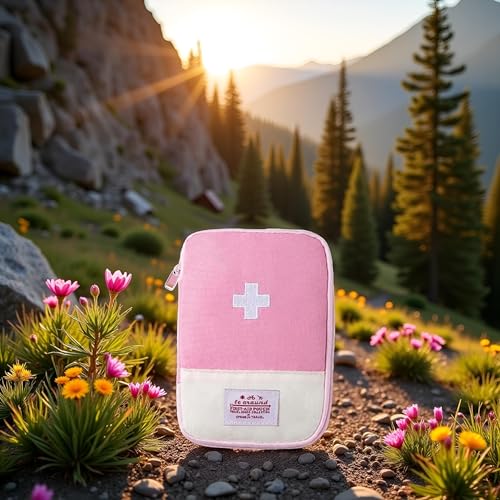 1 Pack First Aid Bag Empty, Empty First Aid Pouch, Mini Portable Medical Bag for Outdoor Camping Hiking Traveling Emergenc...