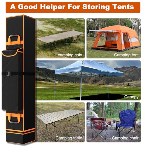 10 x 10 x 62 inch Canopy Tent Storage Bag Replacement with Roller Wheels & Handles, 800D Waterproof Large Heavy Duty Pop U...