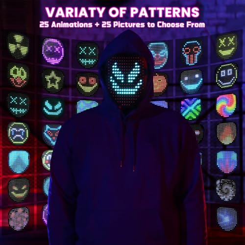 Gootus Led Mask Halloween Costume for Kids Adults, Face Transforming Light up Mask with Gesture Sensing, Cool Toys Great G...