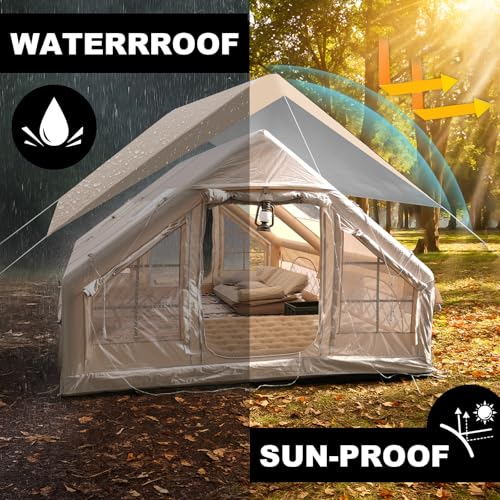 10‘ x 13’ Rain Fly Fits for 6-8 People, 4 Season Waterproof and Ultralight Survival Tent Shelter Awning Sunshade Cloth, Ea...
