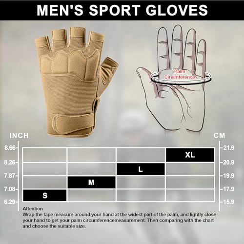 Fingerless Outdoor Gloves Knuckle Protection for Cycling Motorcycle Gloves for Men Women