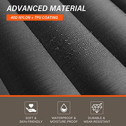 TOBTOS Inflatable Camping Sleeping Pad with Pillow, Thick 6 Inch Ultralight Sleeping Pad with Built-in Pump, Lightweight S...